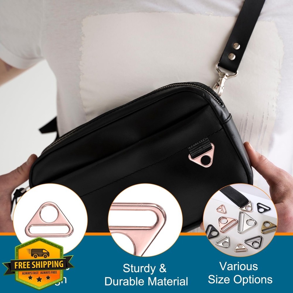 uxcell Triangle Buckles Adjuster D Rings Strap