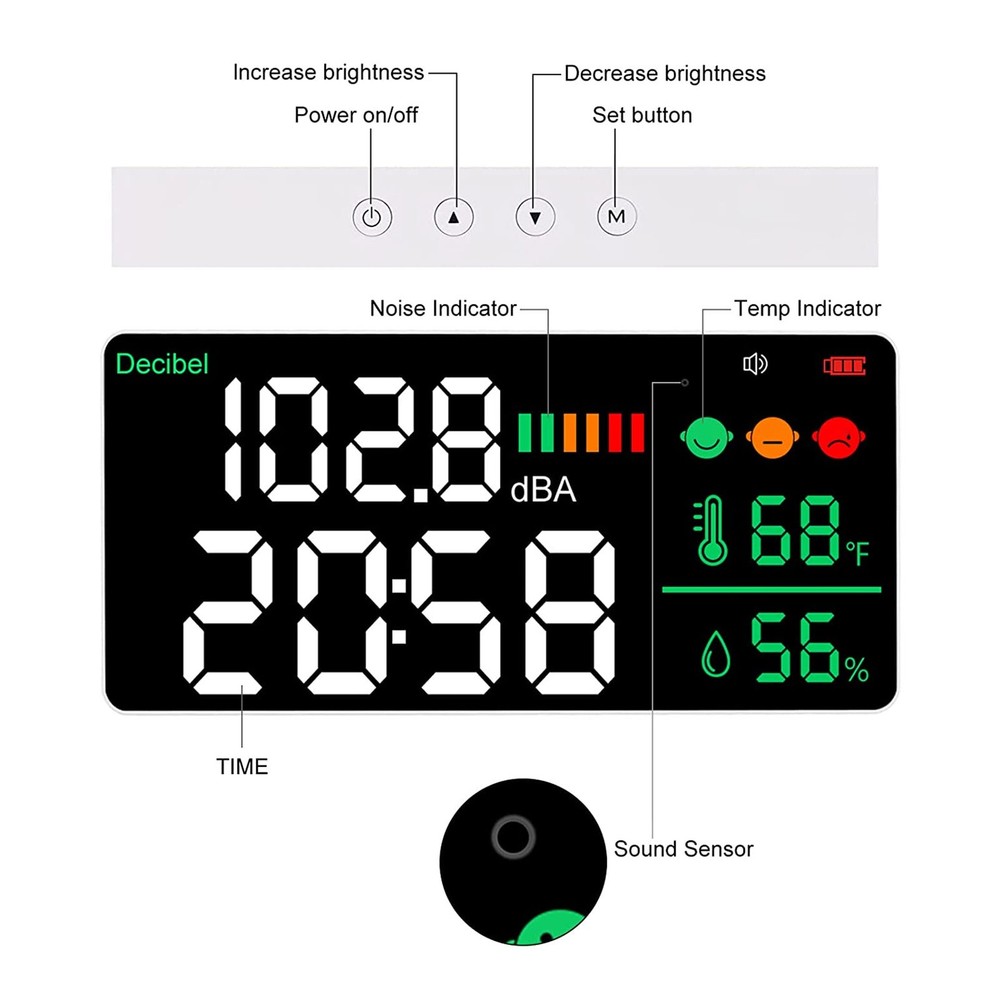 3-11in LED Display Decibel Meter For Home Studio