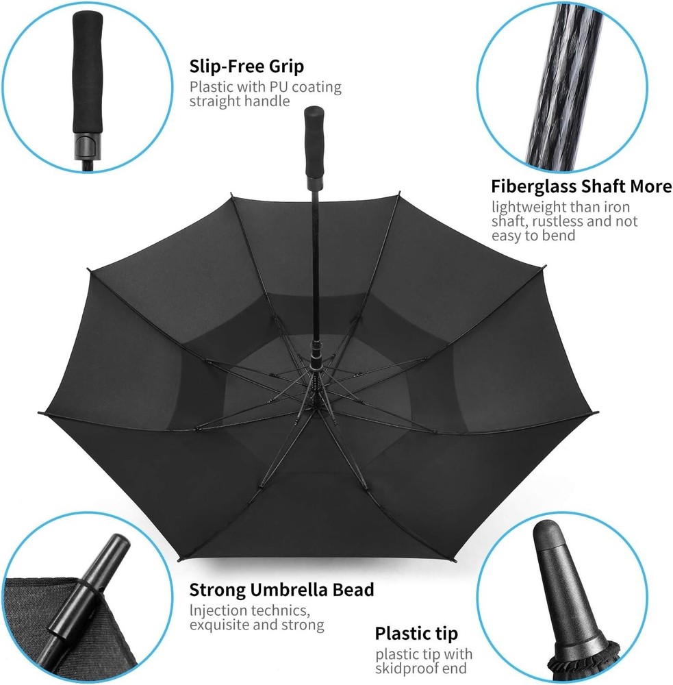 Versatile 62 Inch Waterproof Golf Umbrella - Automatic Open & Durable Design