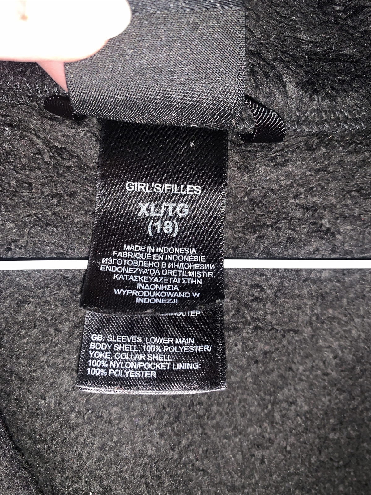 The North Face Girls XL (18) Jacket Fuzzy Black/Pink