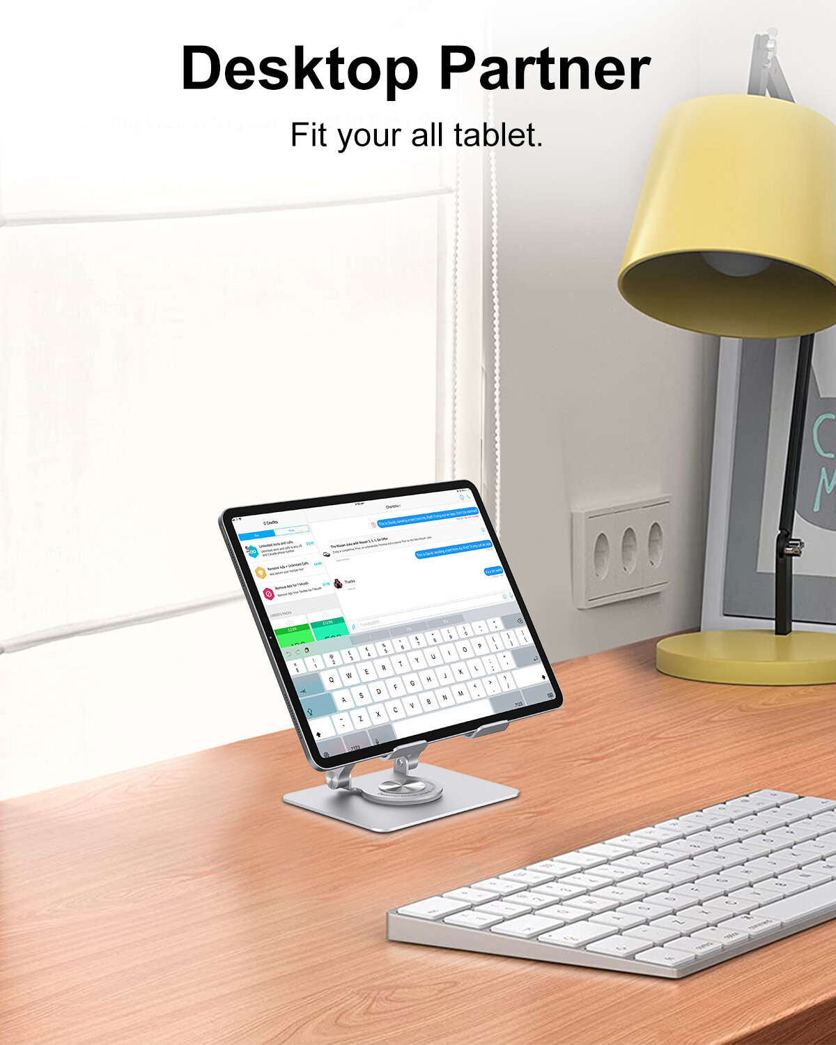 Metal 360°Adjustable Phone Tablet Stand Desk Holder Mount Cradle For iPhone iPad