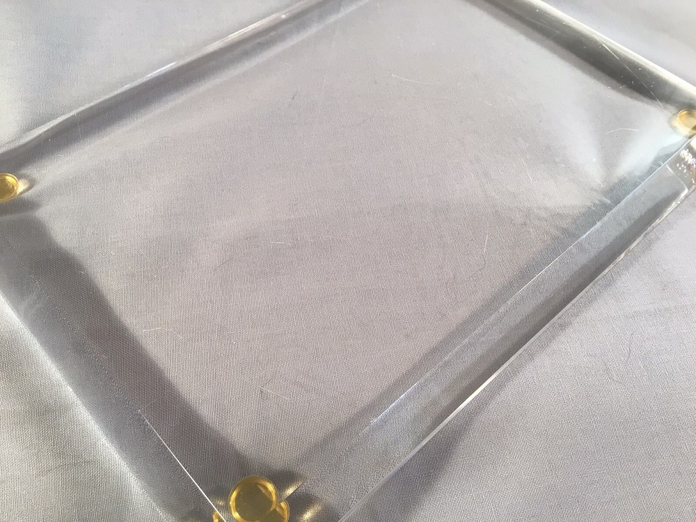 Vintage 12x7 Clear Acrylic Display Thick 3/4” Base