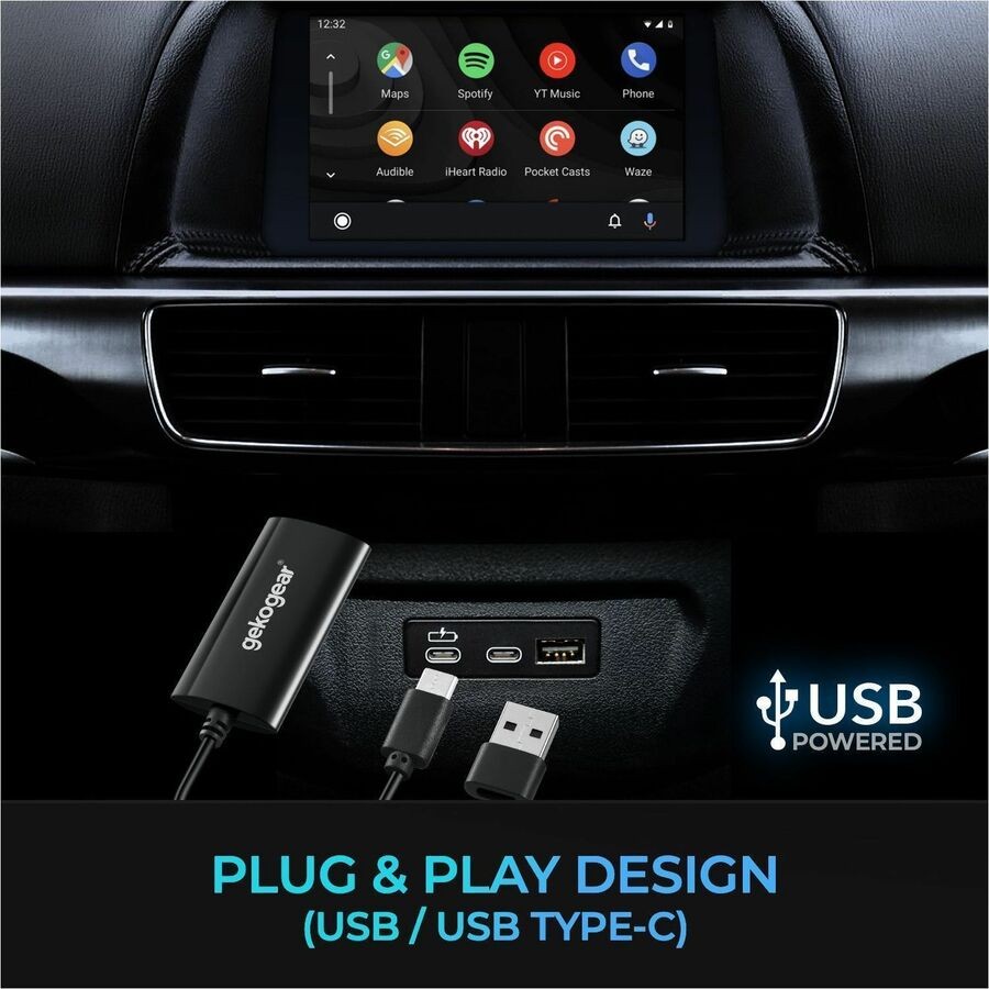 GekoGear Orbit A200 Bluetooth 5.0 Bluetooth Adapter for Smartphone, Display