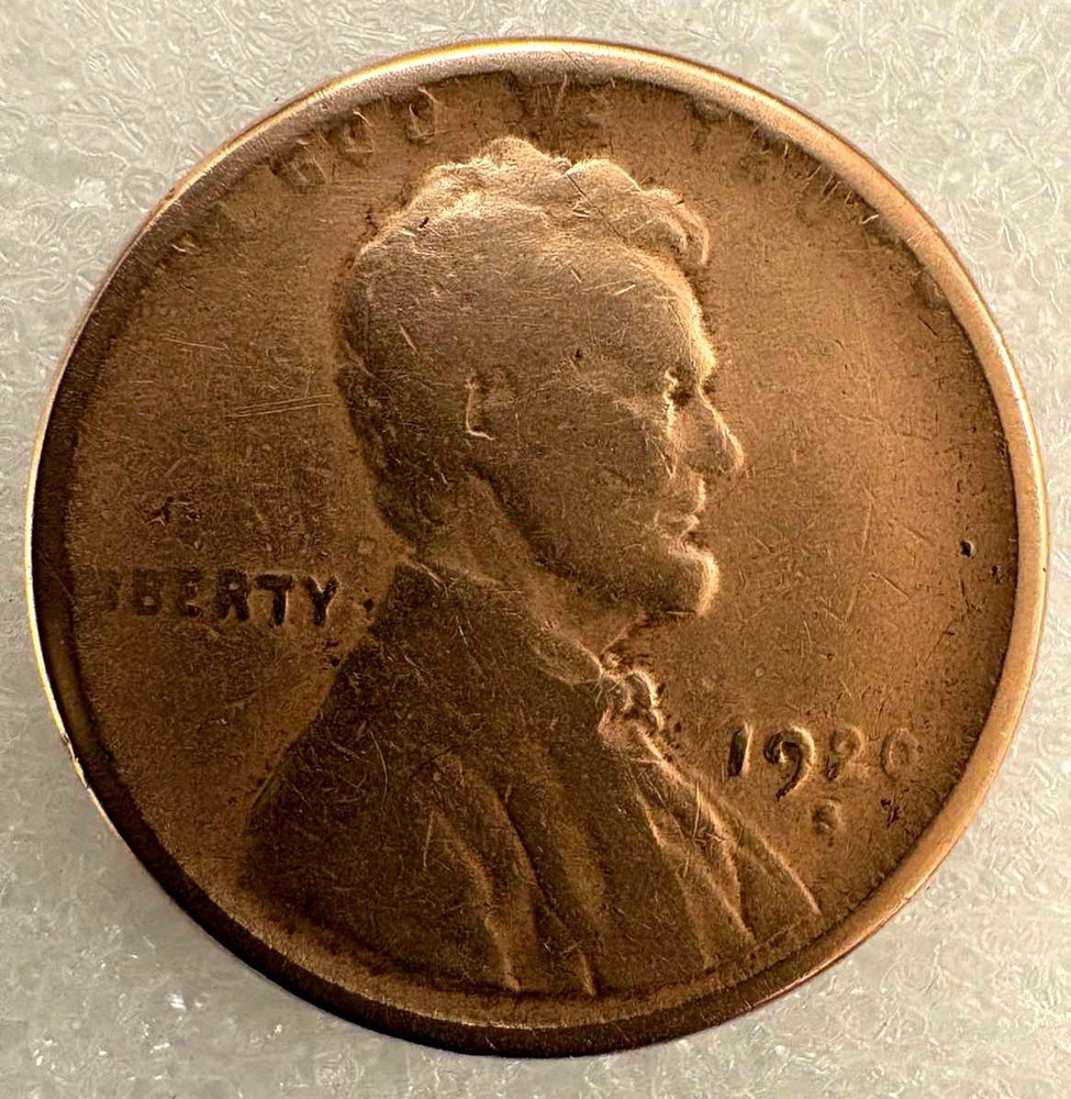 1920 D Lincoln Penny w/Errors Rim+Die Chips, Cracks, Clips & MISSING LETTERS