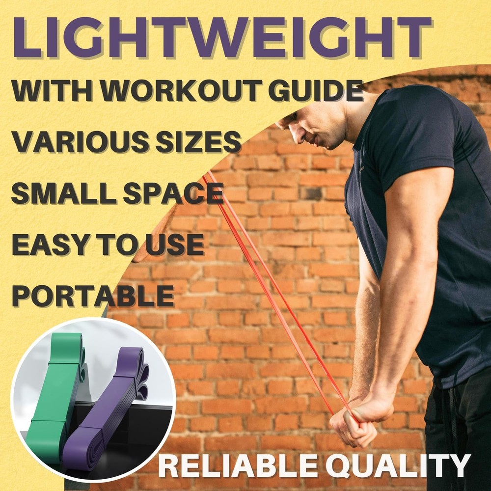 LEZER Resistance Band, Pull Up Bands, Exercise Workout 02 - Red