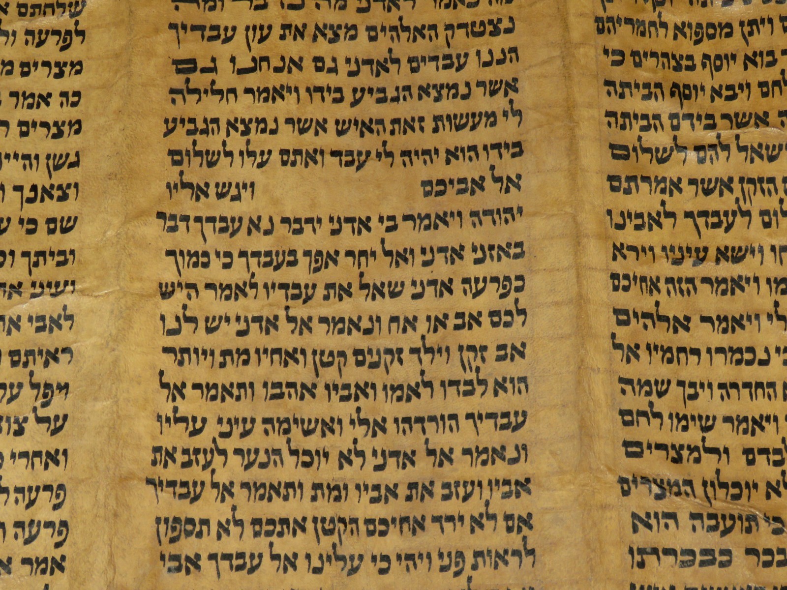 TORAH SCROLL BIBLE VELLUM MANUSCRIPT 300 YRS OLD YEMEN COMPLETE Book of Genesis