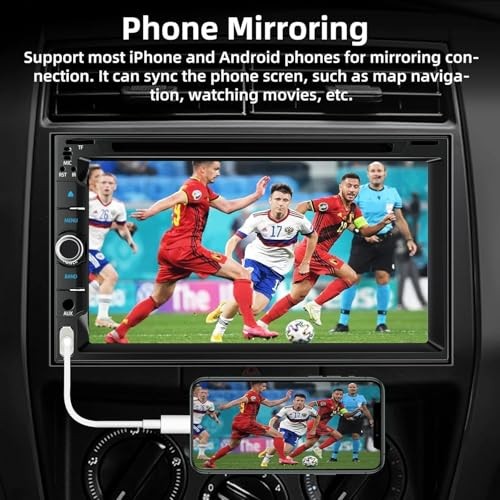 Double Din Car Stereo with CD/DVD Player, 7-Inch Touch Screen, Bluetooth 5.2,