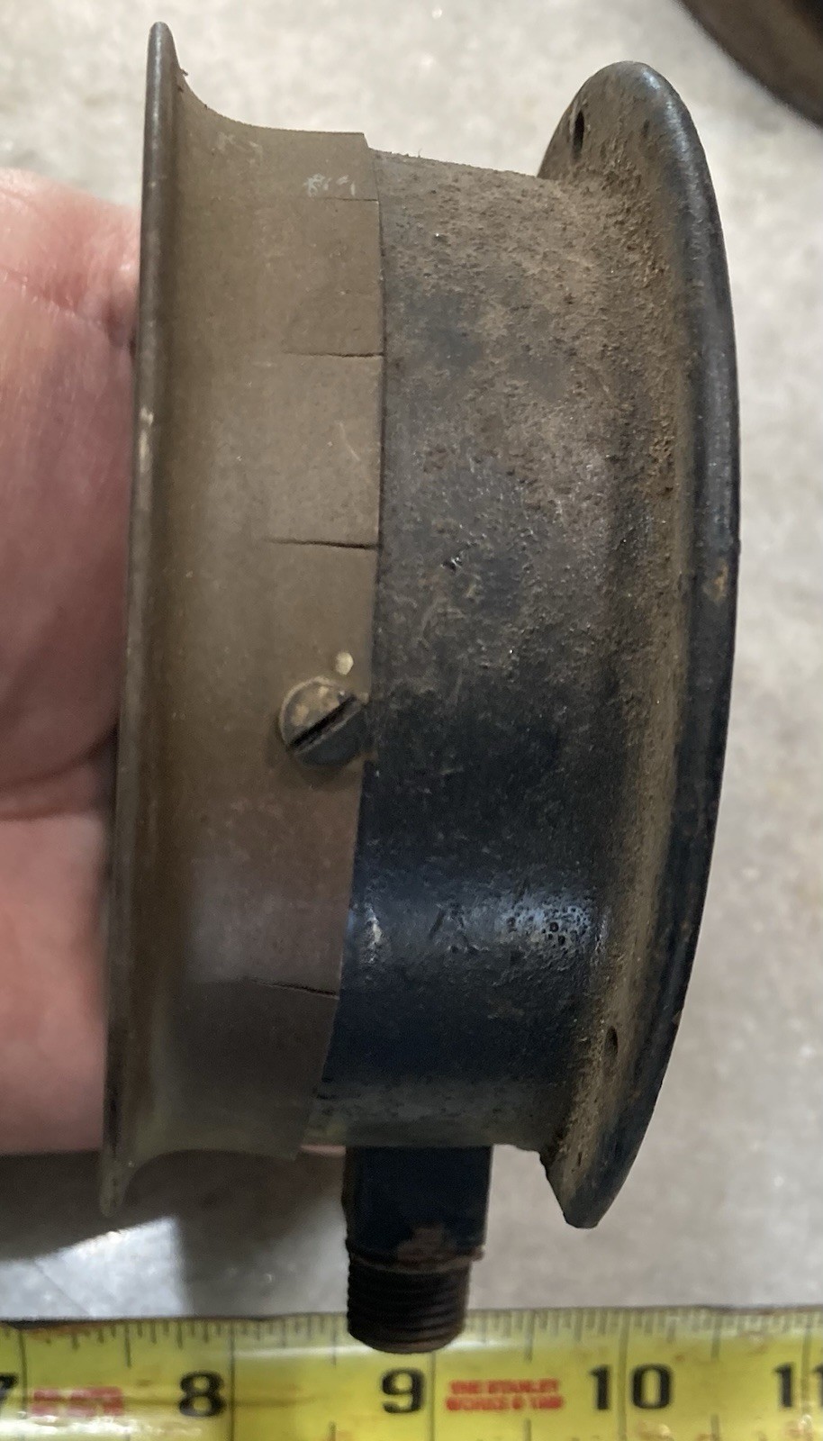 Original EARLY Vintage US GAUGE 4 1/2” WITTEMANN Steampunk Pressure BRASS Old