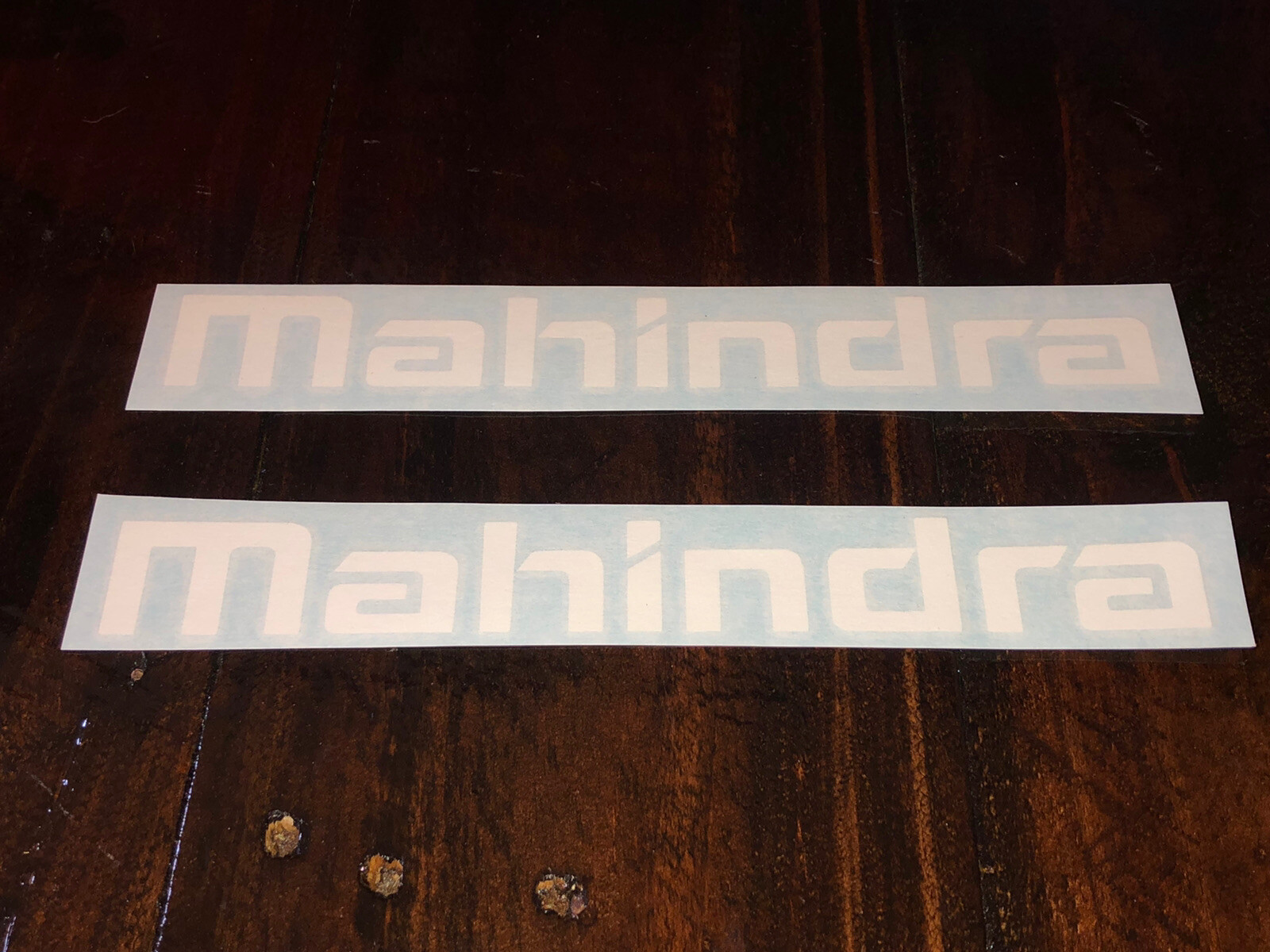 Mahindra 4x4 Tractor 8inch White Sticker Vinyl Decal 2 Pack Loader Backhoe