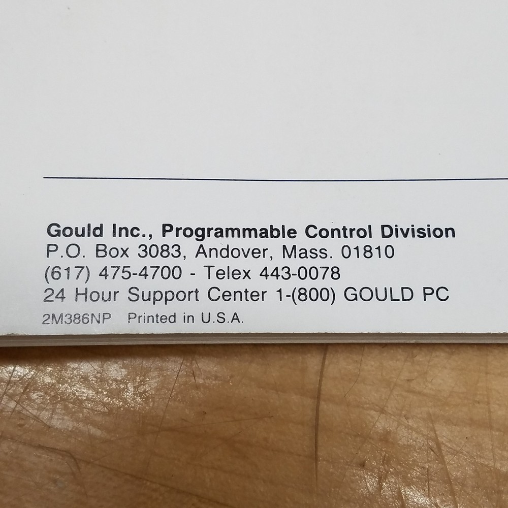 Gould PI-884A-001 884 Programmable Controller Programing Guide - USED