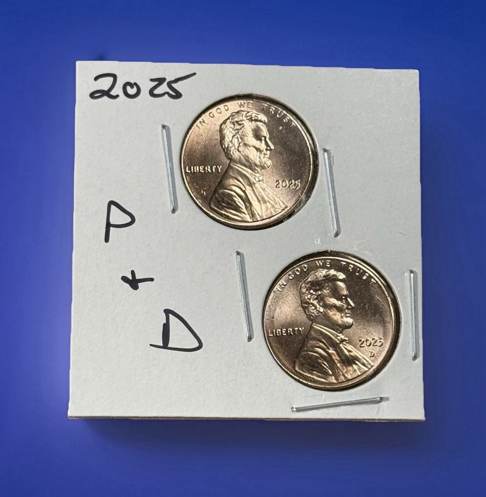 2022-P&D Lincoln Shield Cent Rolls. Free 2025-P&D Coins w/Purchase!🎁