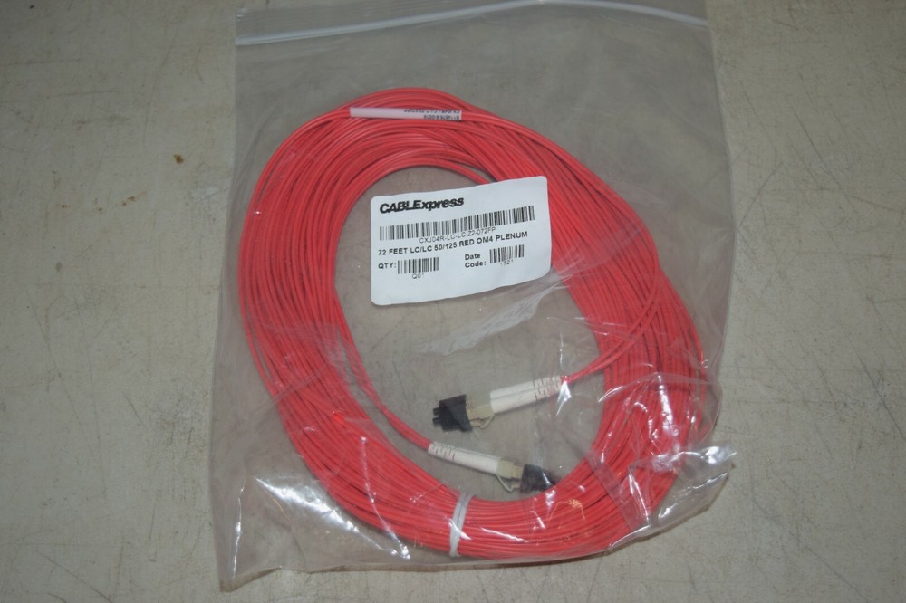 72 Feet Cablexpress LC/LC 50/125 Red 0M4 Plenum Patch Cable