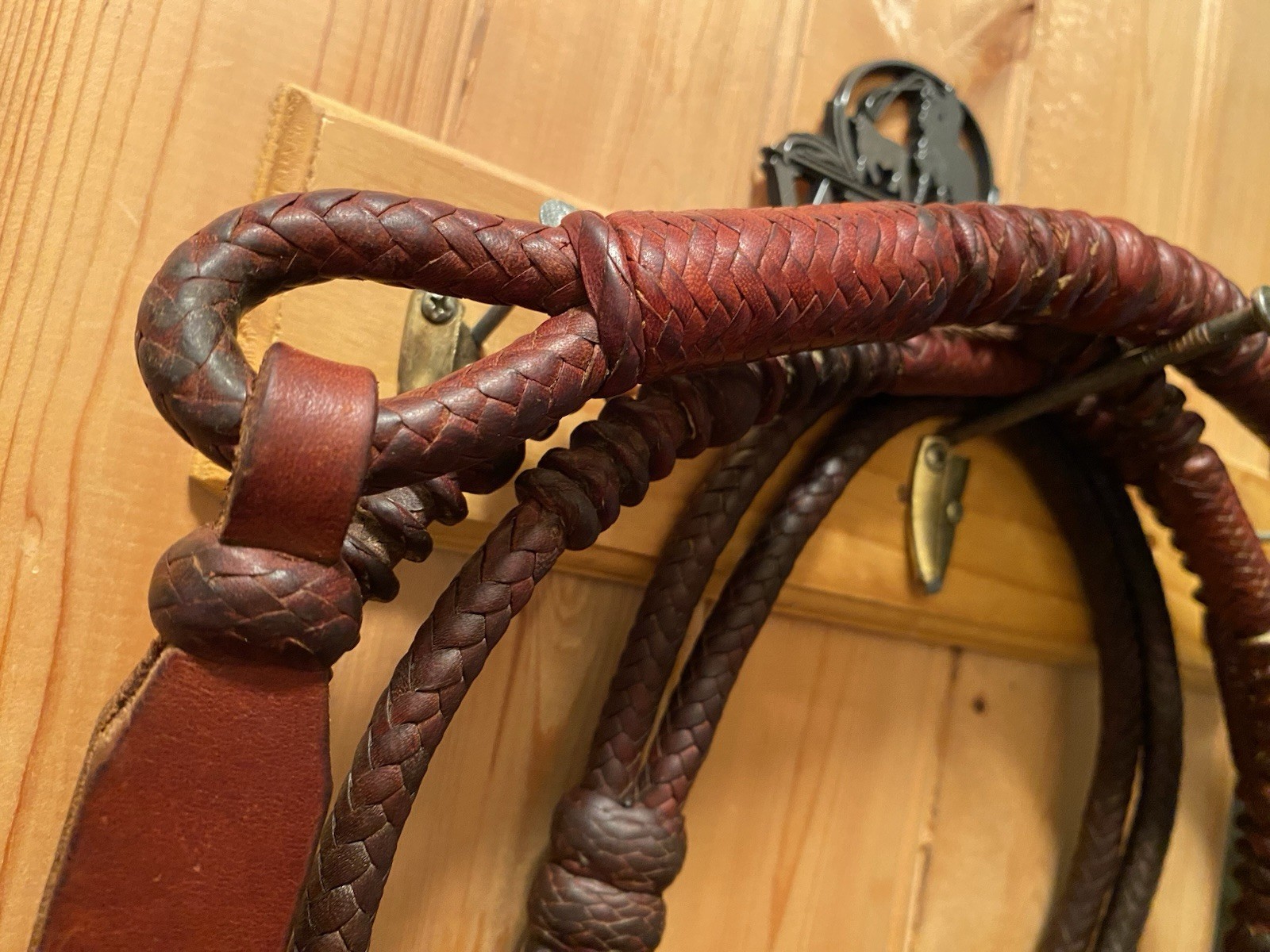 Vintage Handmade Western Romel - Romal Braided Reins California Style Kangaroo?