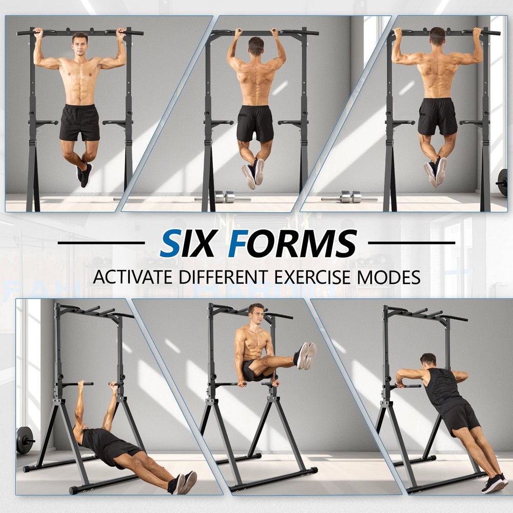 Foldable Pull Up Bar Pull Up Station,Power Tower with Triangular Structure, M...