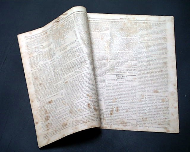 WAR OF 1812 Wins Battles of Emuckfaw & Enotachopo Creeks Indians 1814 Newspaper