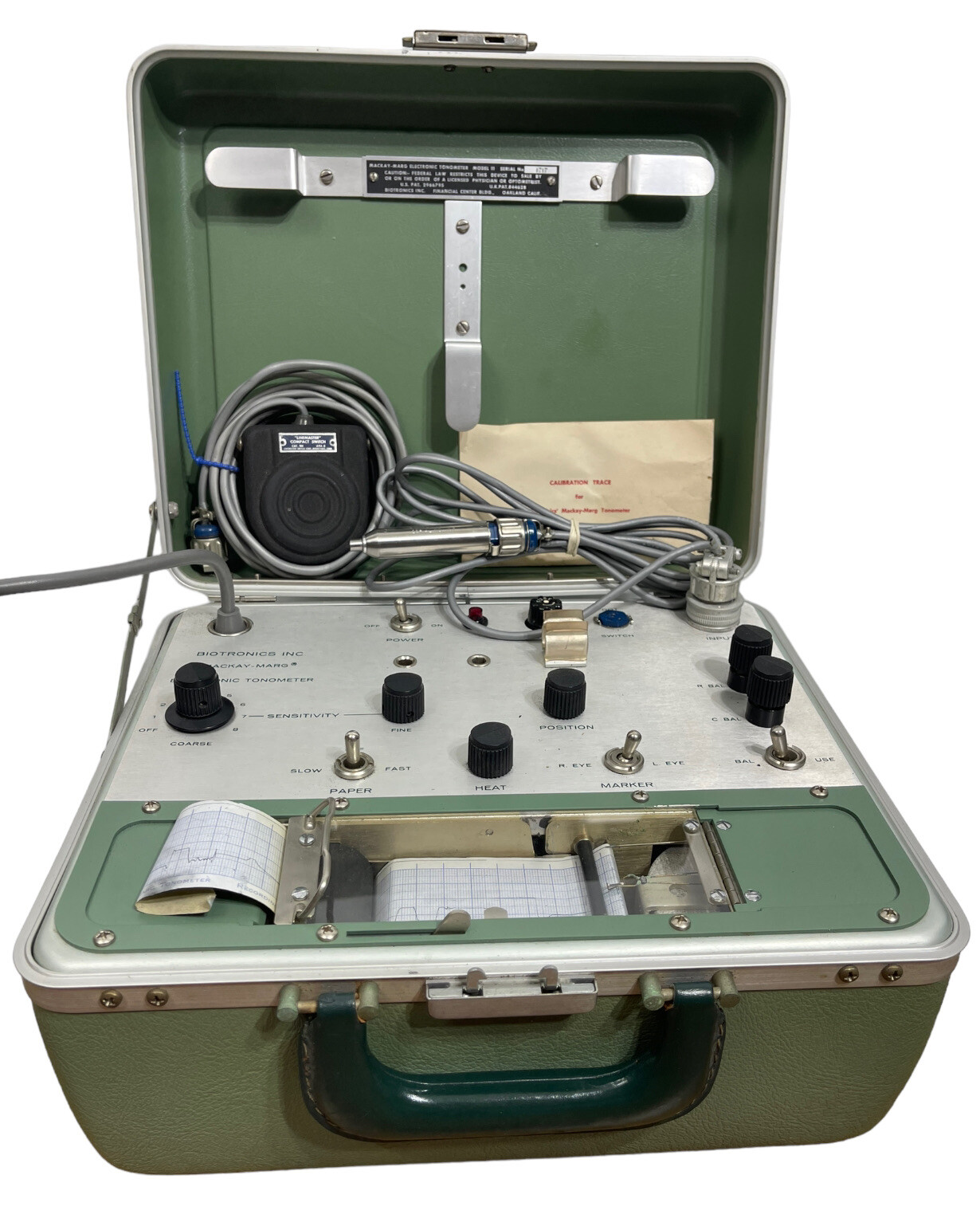Vintage Biotronics Mackay Marg Electronic Tonometer Model 11 Mid-Century Medical