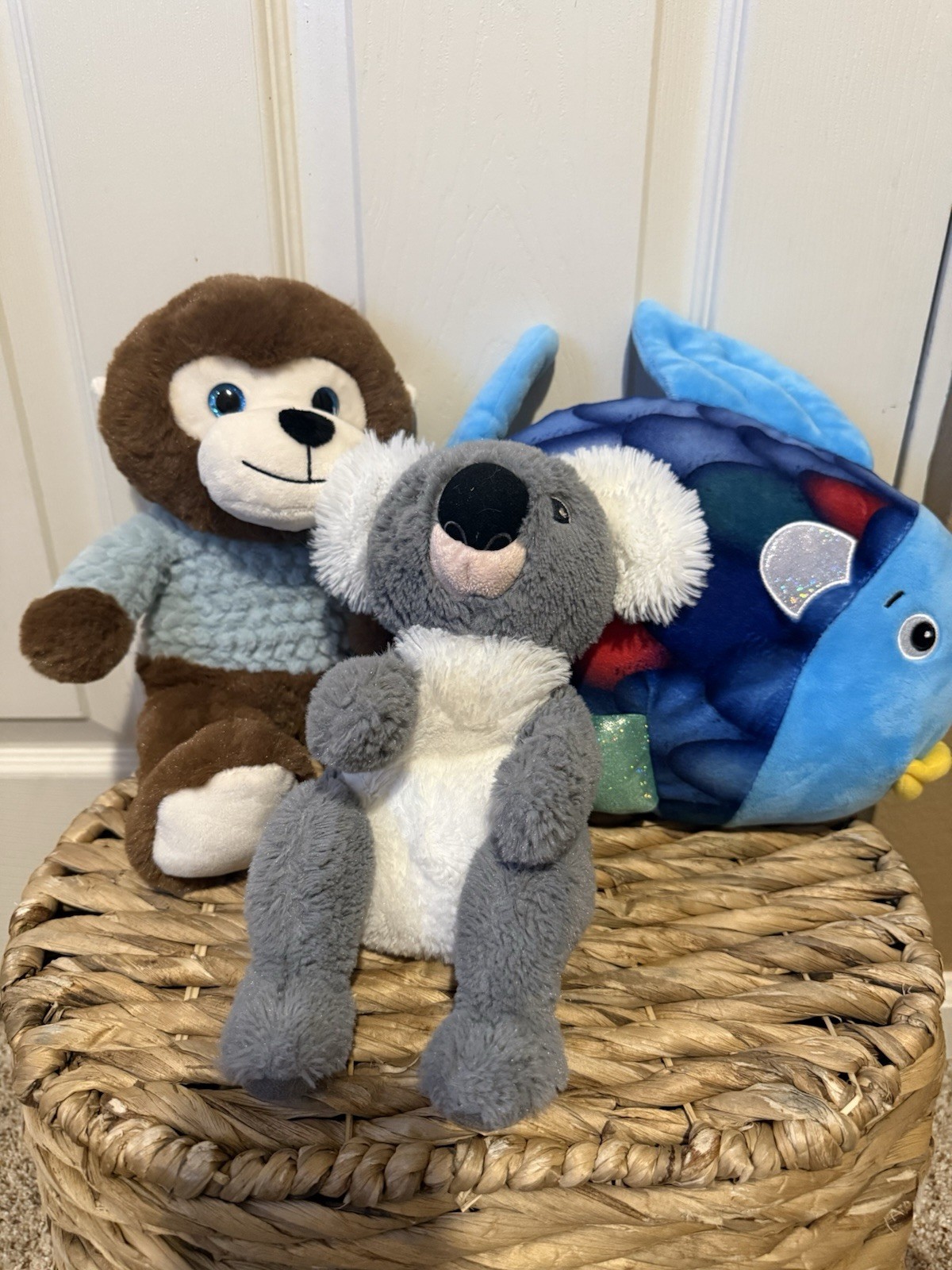Plush Stuffed Animal Lot Monkey Koala Fish Bundle Cute Soft Toy Set of 3