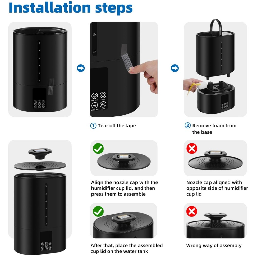 Adjustable Mist Ultrasonic Humidifier - 6L Capacity