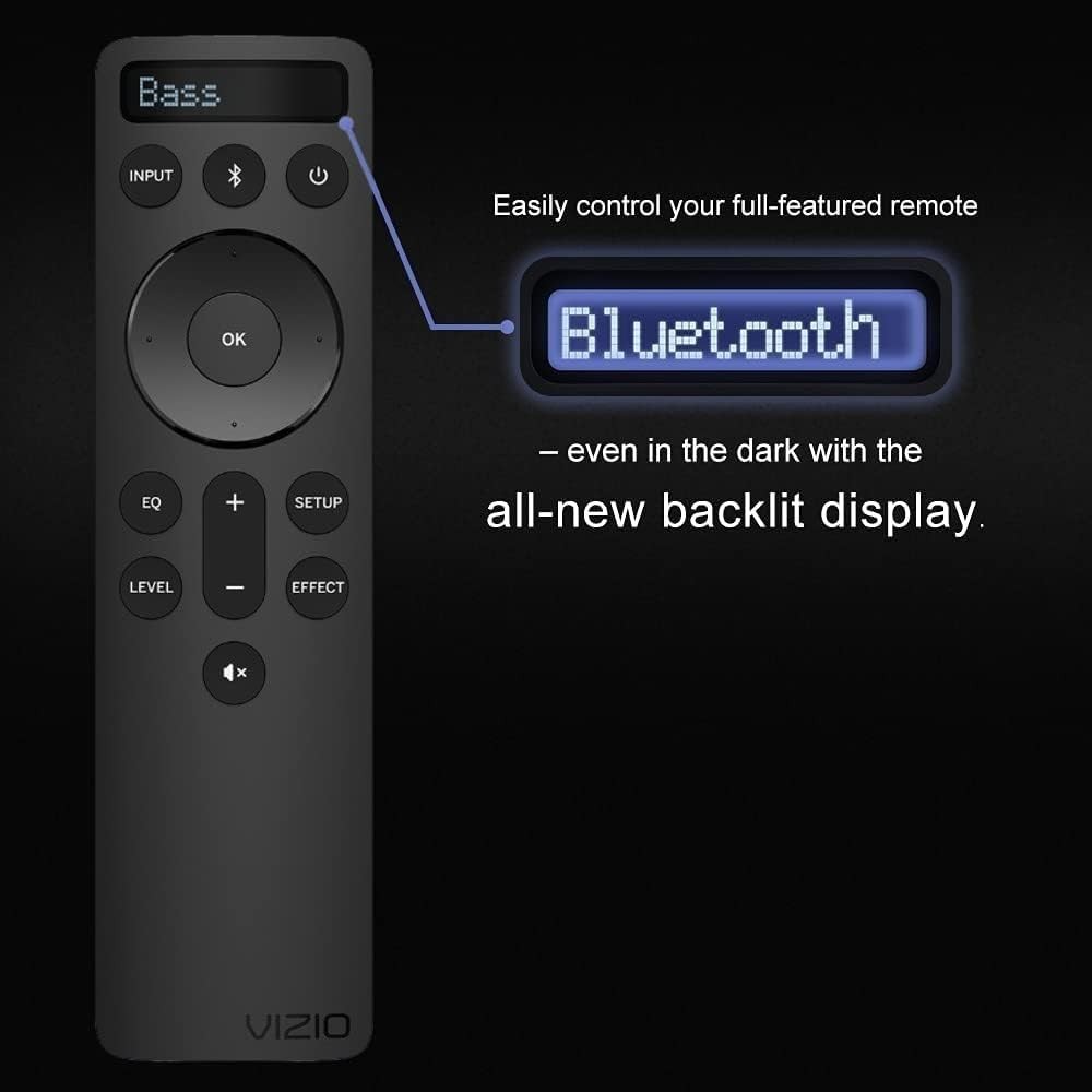 OEM Replacement Bluetooth Backlit Display Sound Bar Remote Controller BLACK