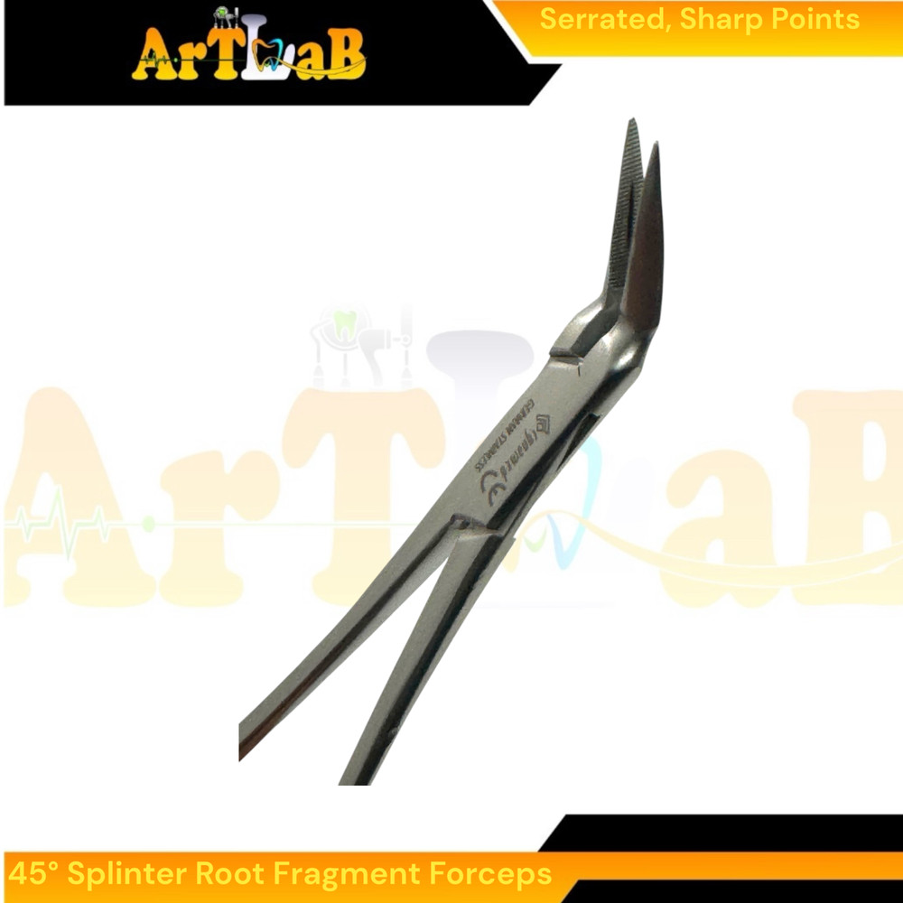 Steiglitz Root Fragment Forceps 45°, 5.5", Sharp Serrated Points, Dental Forceps