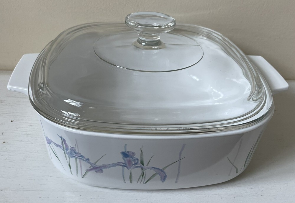 Corning SHADOW IRIS A-2-B 2 Quart Casserole with Pyrex A-9-C Lid EXCELLENT