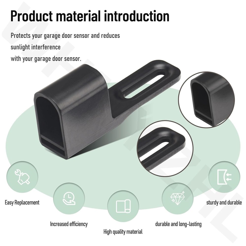 2 Pack Garage Door Sensor Sun Shade Protector Shield Black New
