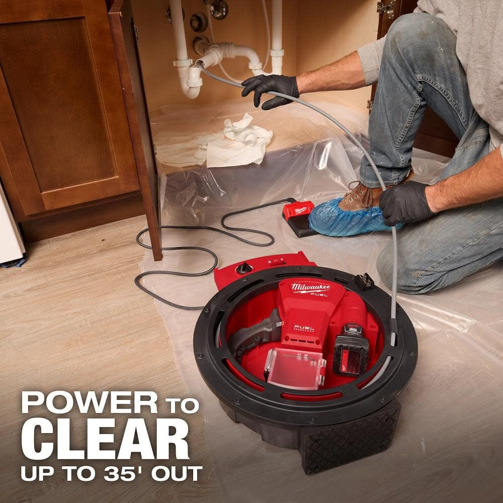 Milwaukee M12 Fuel High Speed Chain Snake For 1-1/4 Inch-2 Inch Pipes