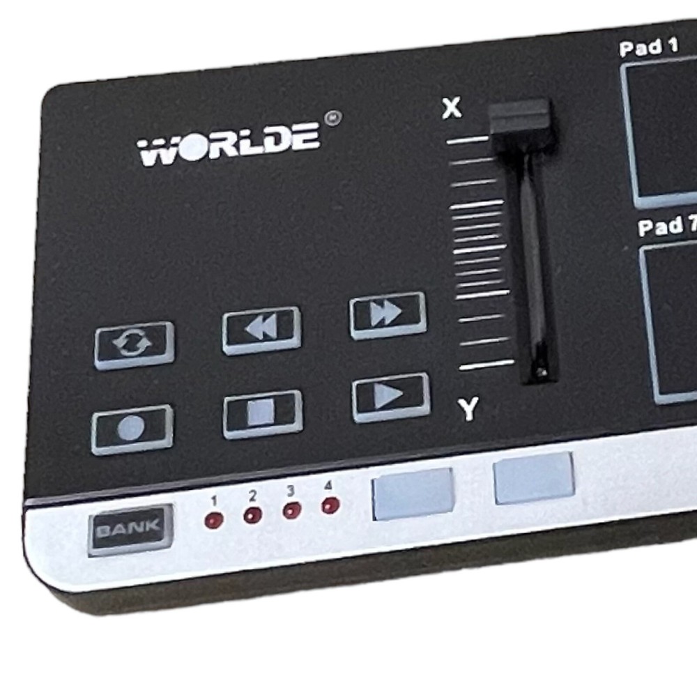 12 Pad MIDI Drum Machine - MIDI Controller Pads and Transport Playback Controls
