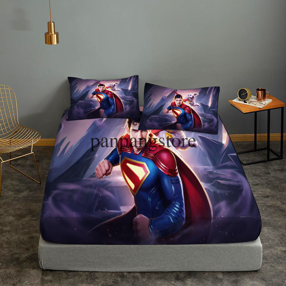 superman Fitted Sheet Set Deep Pocket Bed Sheets&Pillowcase 3PCS Bedding Sets