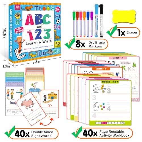 Preschool Learning Activities - Reusable Letter & Number Tracing Learn to Write