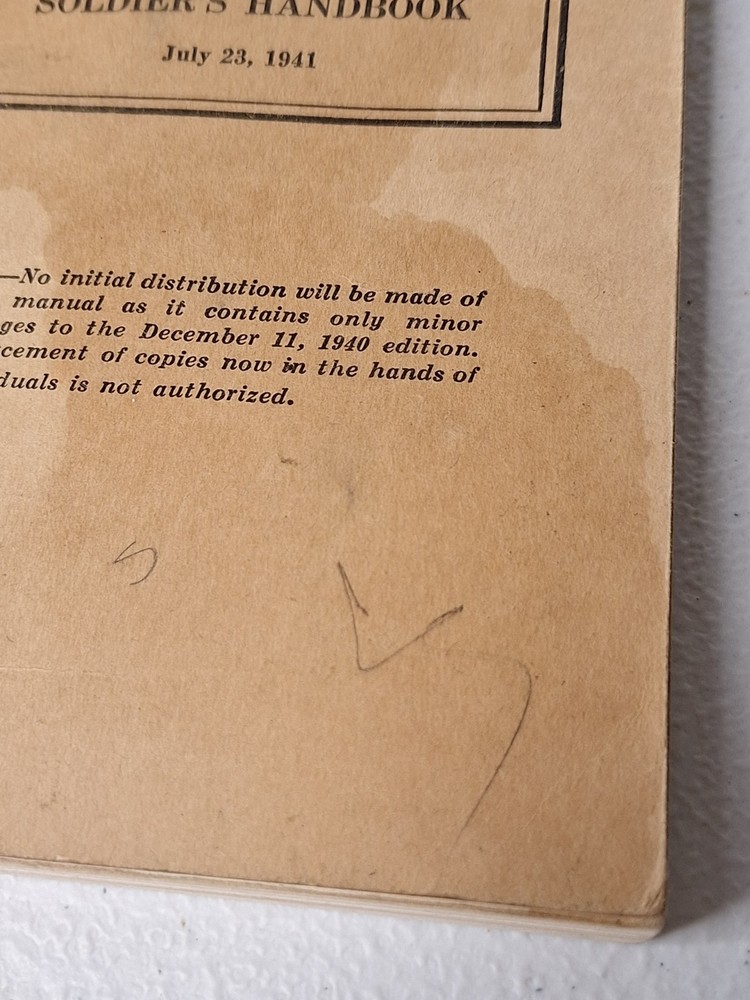 WW2 War Department Basic Field Manual Soldiers Handbook 1941 Original C