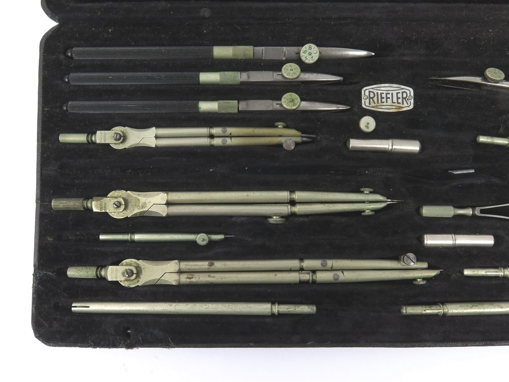 Antique RIEFLER Drafting Tools Set