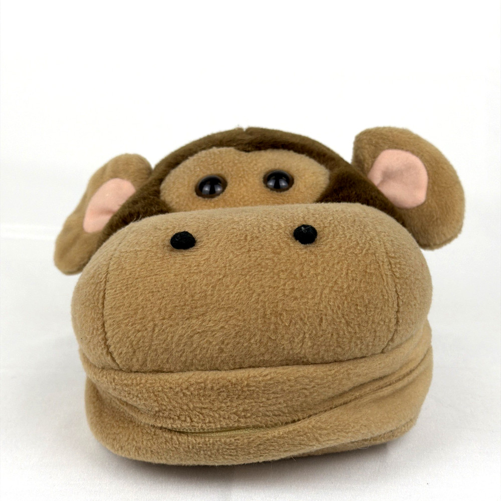 Vintage Head Case Monkey Head Plush Insulated CD Zippered Case