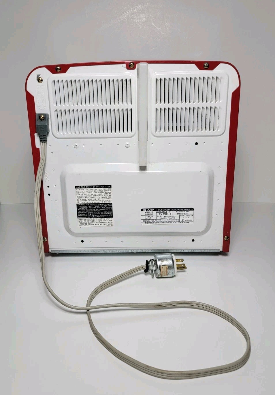 Vintage Sharp Half Pint Carousel Microwave Clear Red Model R-120DS - Please Read