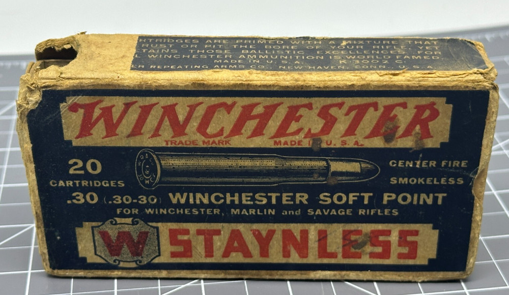 EMPTY BOX ONLY Winchester 30-30 Staynless Soft Point Ammo Box