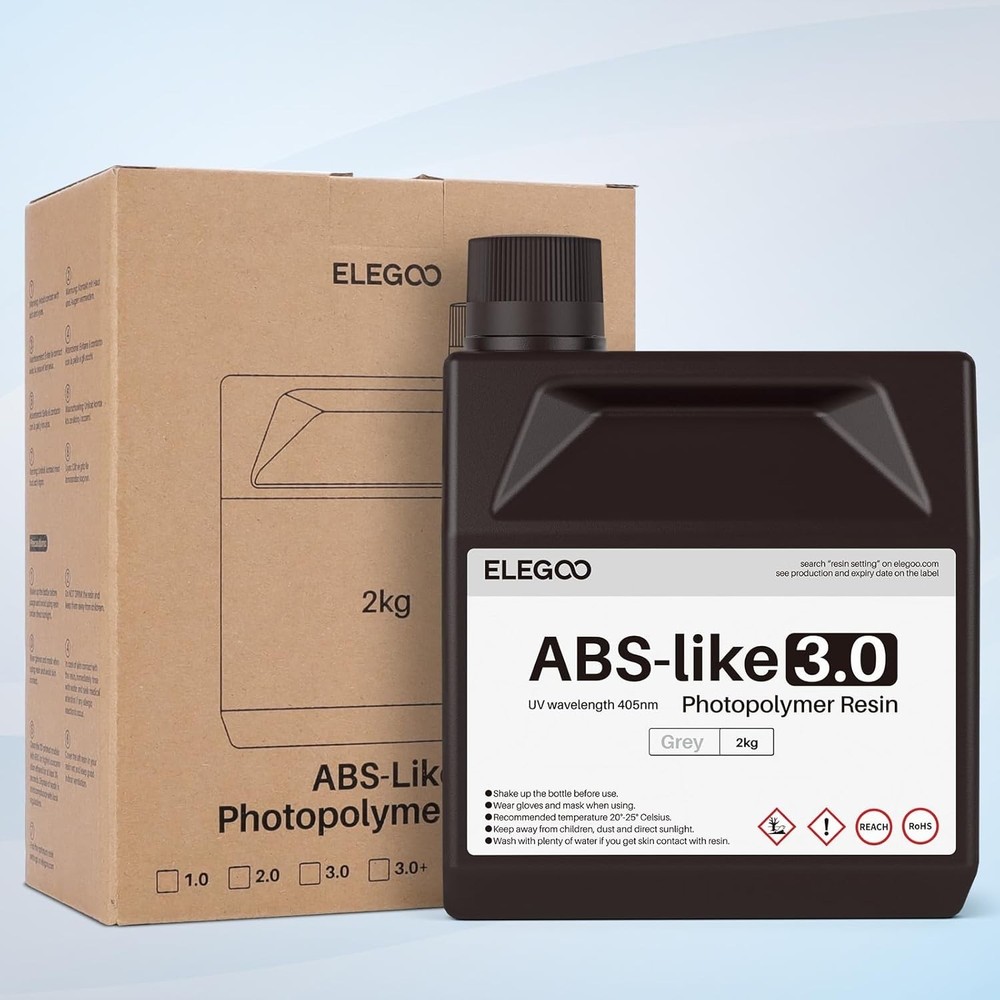 Fast Curing ELEGOO ABS-Like Resin 3.0 - Low Odor 3D Printing Solution 2000g