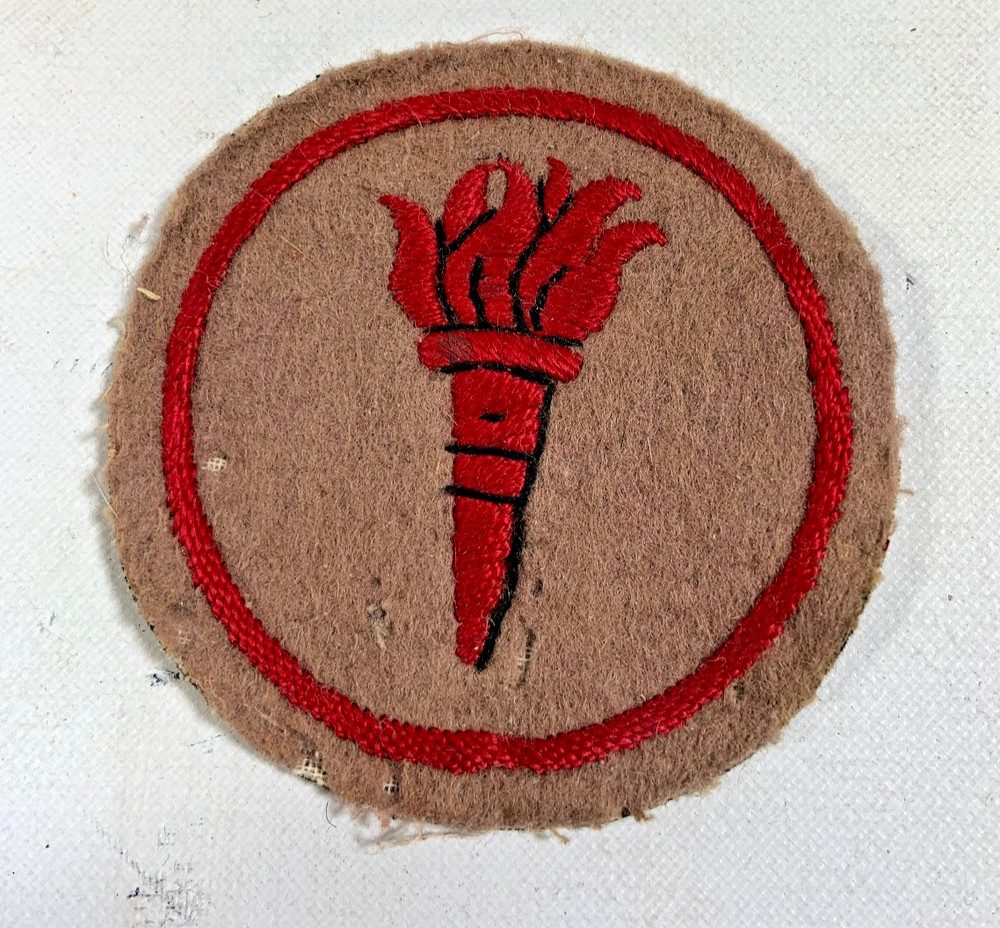 WW2 FLAMING TORCH formation sign cloth patch Embroidered example