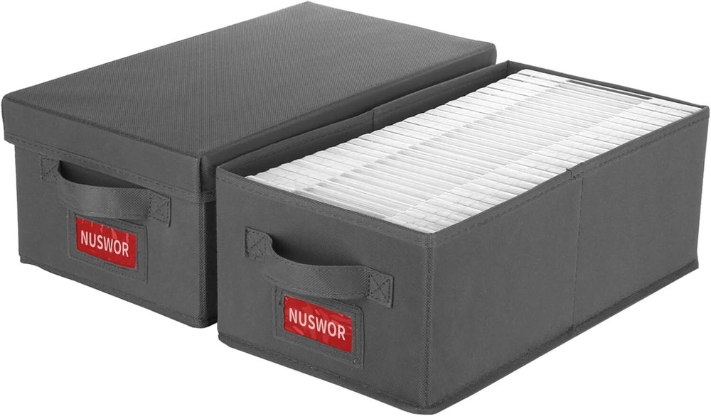 DVD Storage Box - Perfect DVD Case Storage Solution Stackable DVD Organizer w...