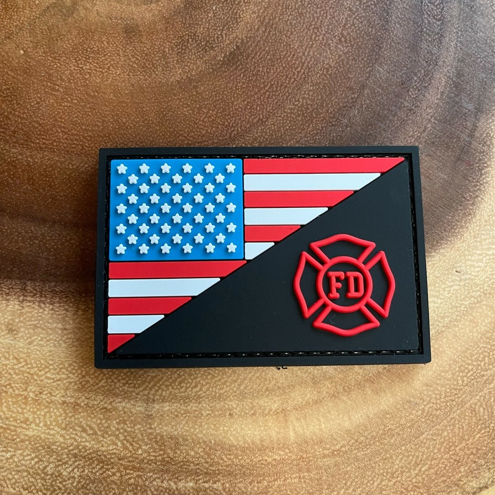 American Flag Firefighter Combo PVC Patch