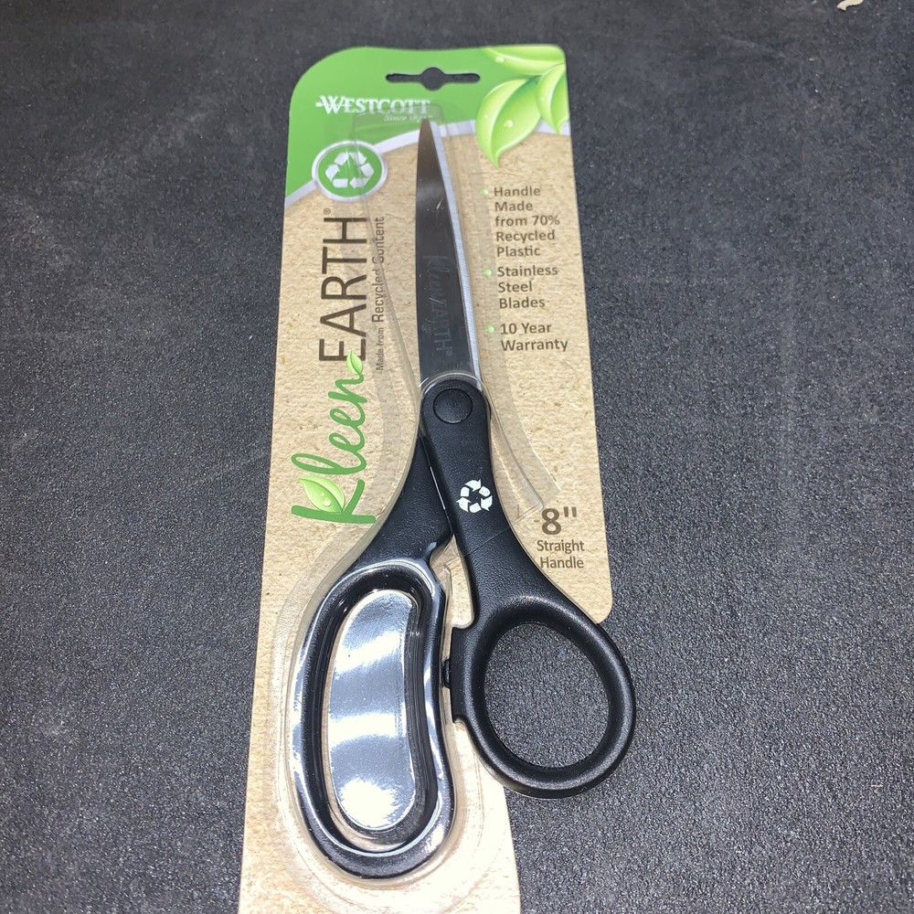 Westcott Kleenearth Basic Recycled Scissors - 8" Overall Length -