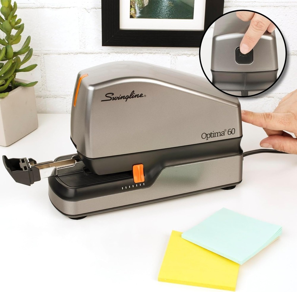 Swingline Optima 60 Automatic & Manual Electric Stapler Silver Black - 60 Sheet