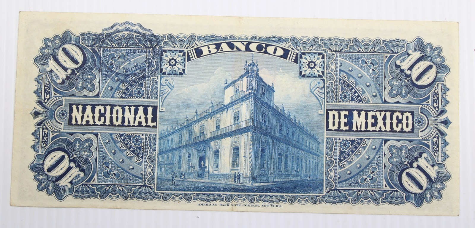 El Banco Nacional De Mexico, 10 Pesos, 1913, VF+, P-S258e #408