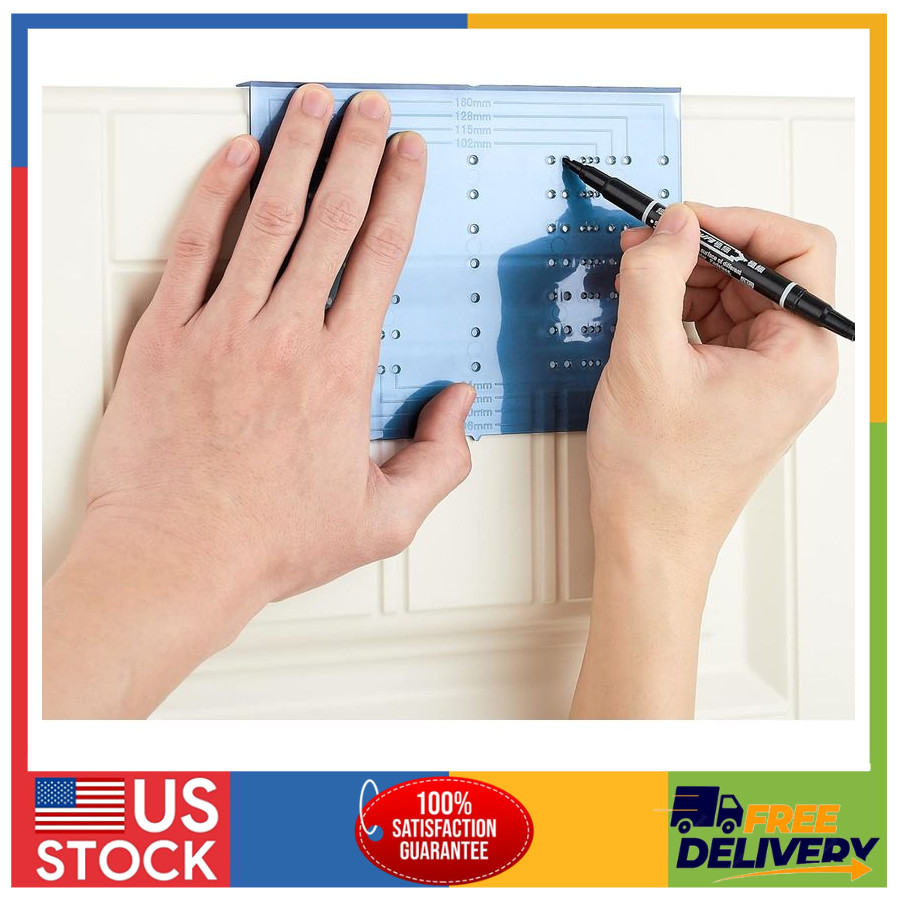 Cabinet Hardware Jig Drill Template for Knobs and Handles Drawer Pull Guide Tool