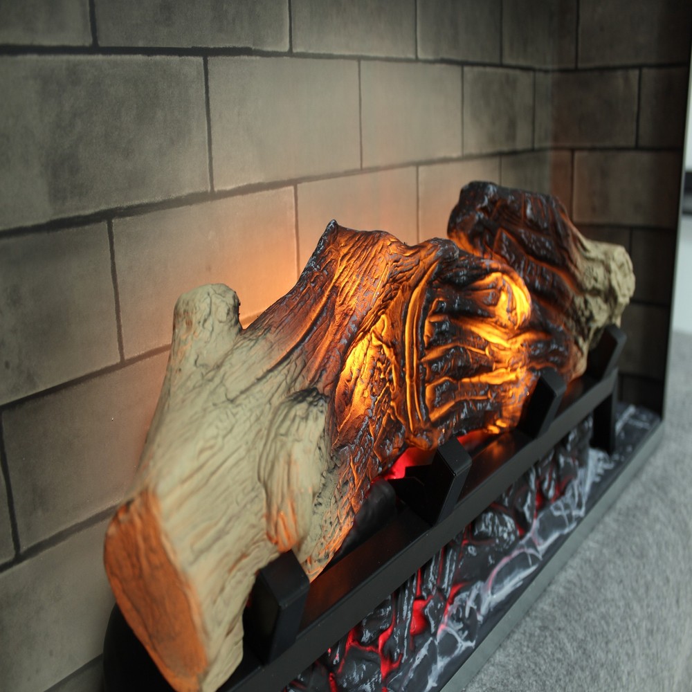 28in Black Electric Fireplace Insert with Remote Control & Timer 1400W