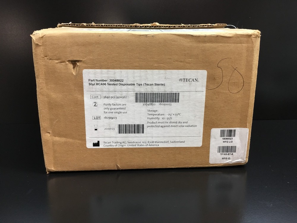 TECAN Cat No 30048822 Disposable Tips Non Filtered Sterile Nested 8 Stack 50µL