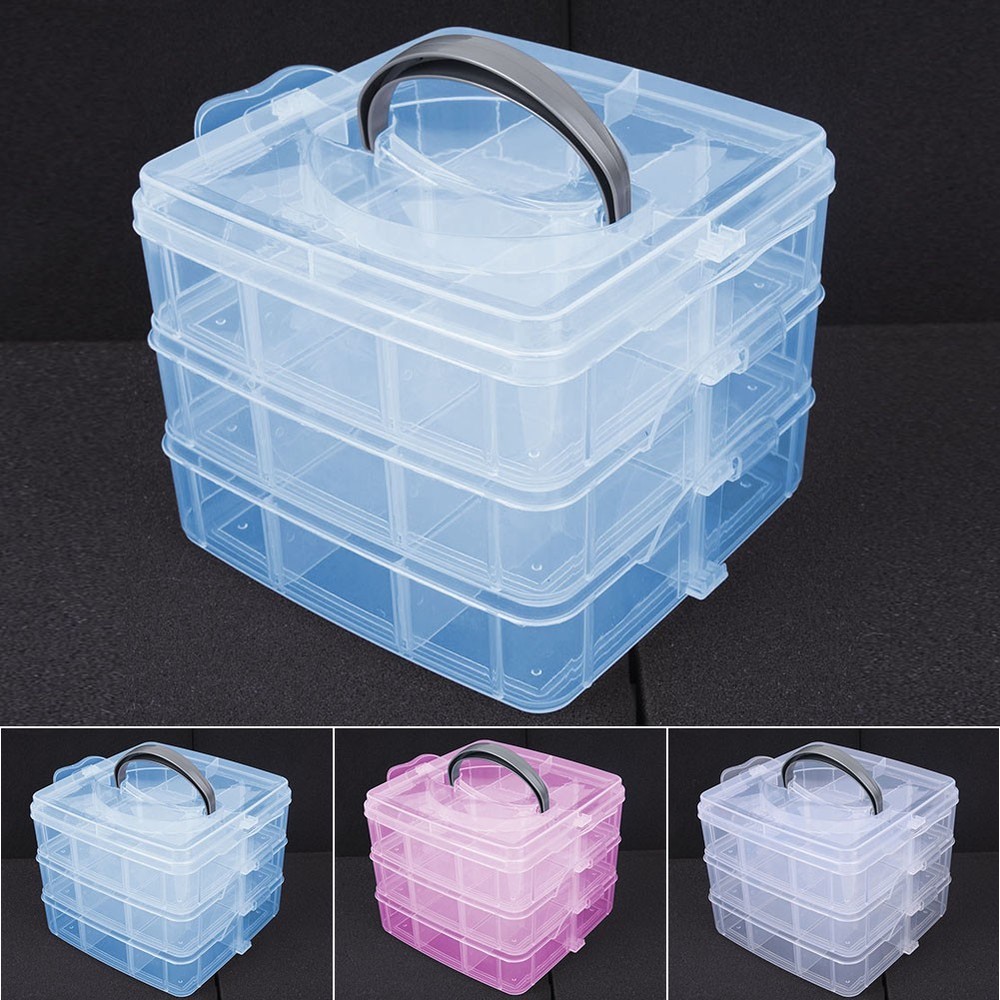 Decoration Storage Box Multifunction Pills Plastic 3 Layer Space saving