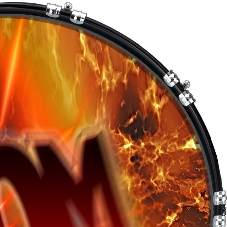 20" Custom Bass Kick Drum Front Head Graphic Graphical Explosive Boom