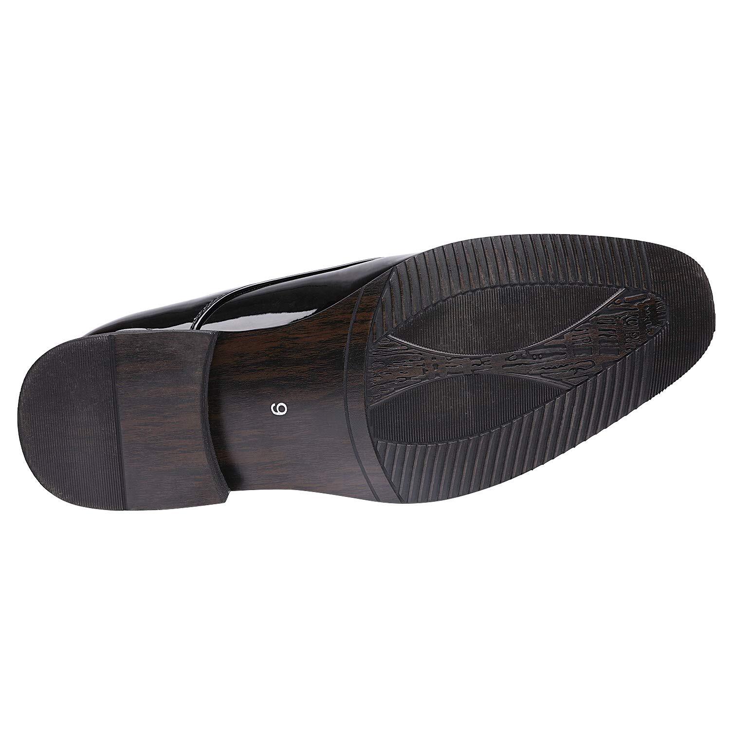 Men Dress Shoes Black Formal Oxfords Faux Patent Leather Tuxedo Shoes 6.5-13