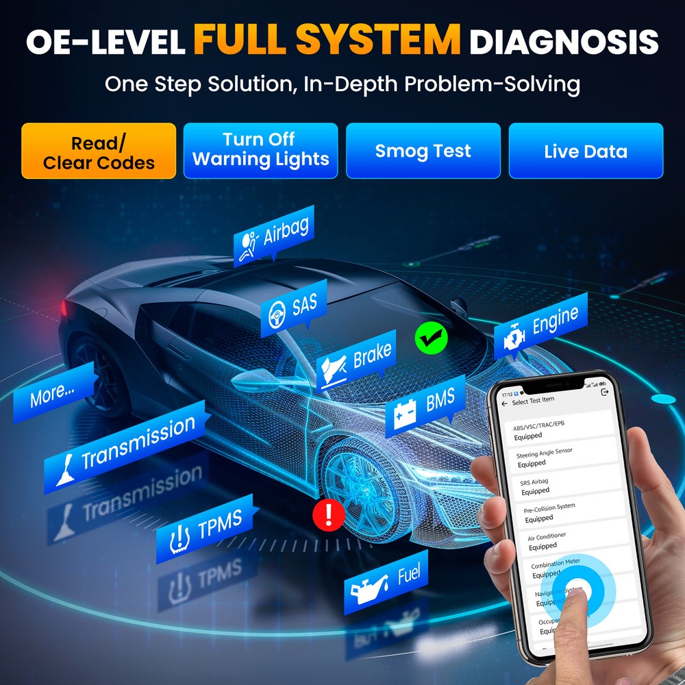 2025 KINGBOLEN SOLOSCAN For GM/Buick/GMC OBD2 Scanner Car Diagnostic Tool Coding