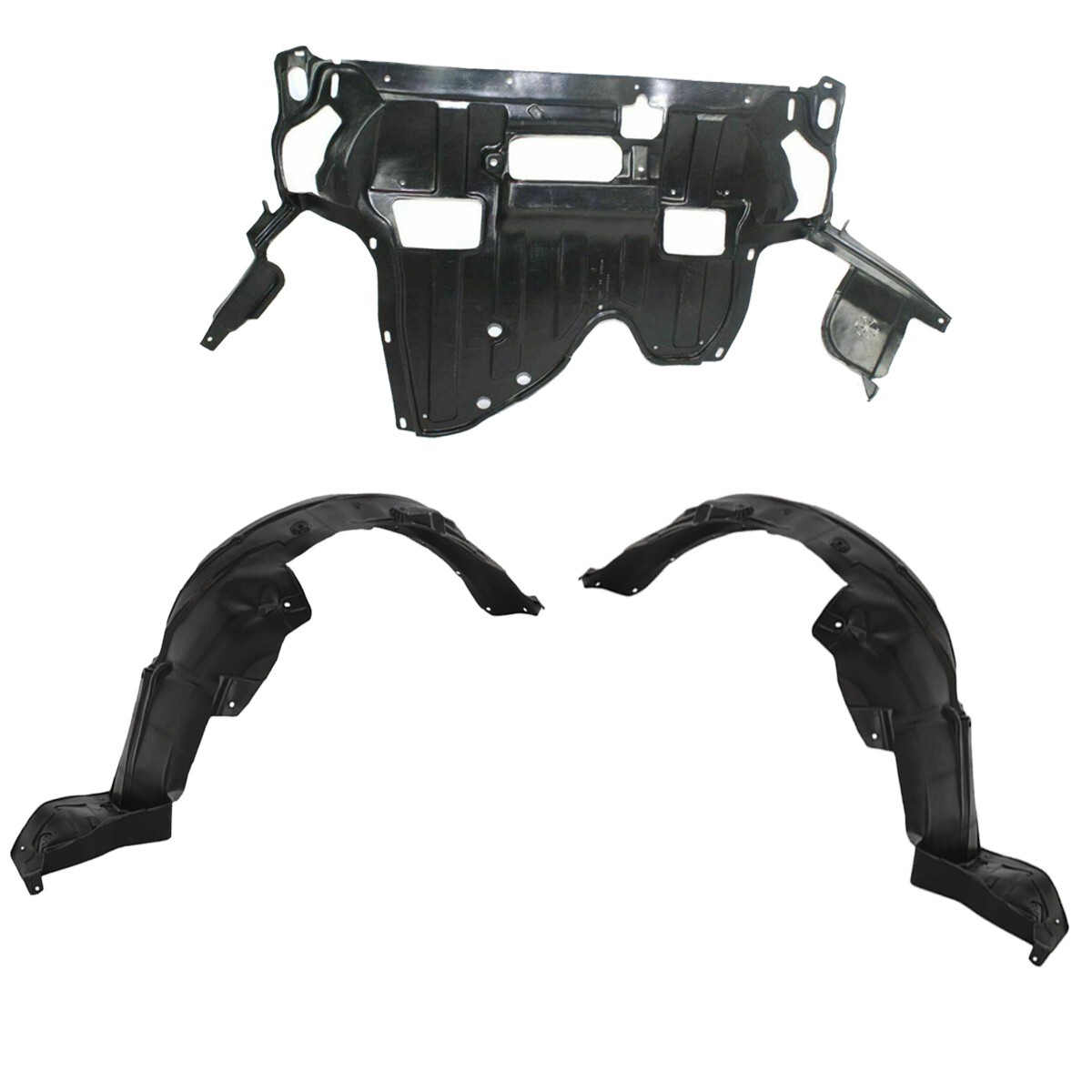 Front Fender Liner & Engine Under Cover Set For 2008-2012 Honda Accord Sedan